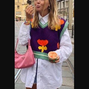 Kina and Tam tulip sweater vest